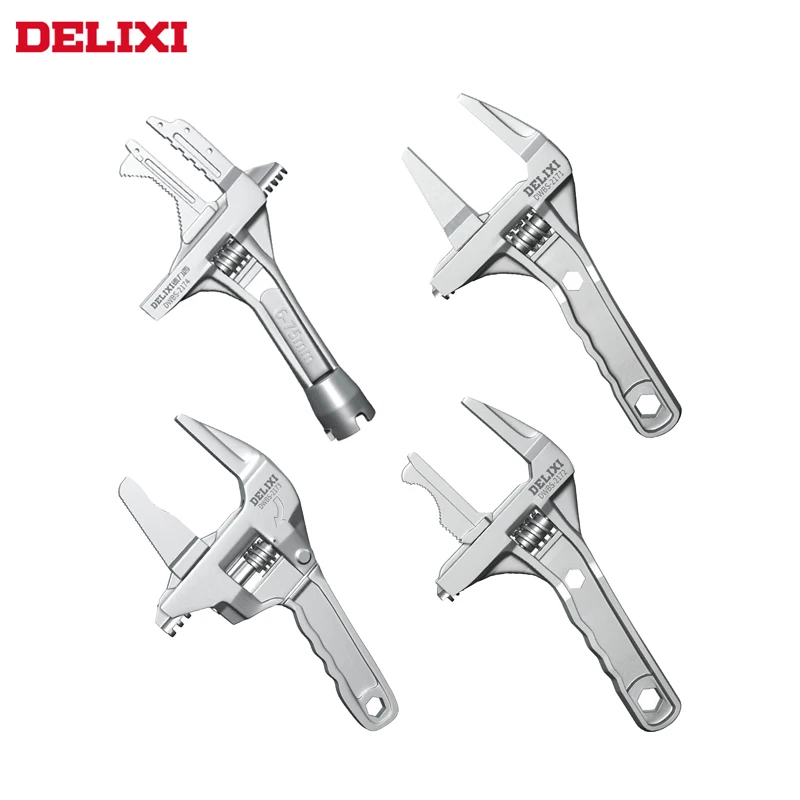 DELIXI Multifunctional Wrench Aluminum Alloy Universal Large Opening Adjustable Water Pipe Repair Tools for Plumber Electrician