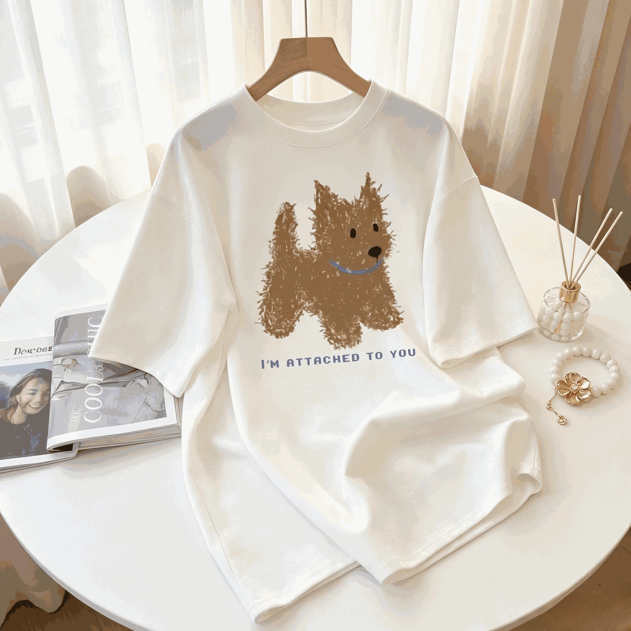 Sommer Unisex Vintage Top Weiches Niedliches T-Shirt im Koreanischen Stil mit Lustigem Muster-Print Locker Geschnittenes Kurzarm Y2k Freizeitoberteil