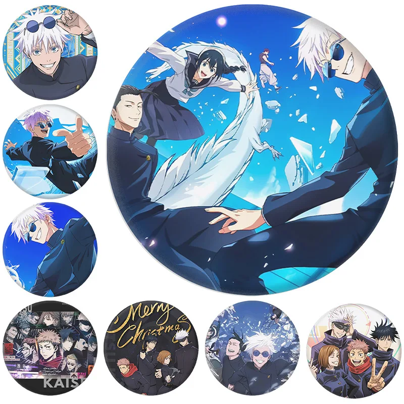 

Аниме Jujutsu Kaisen Blue Jade Shadow Series Премиум жестяной значок, булавки, зеркальный брелок, аксессуары, коллекционный подарок для косплея