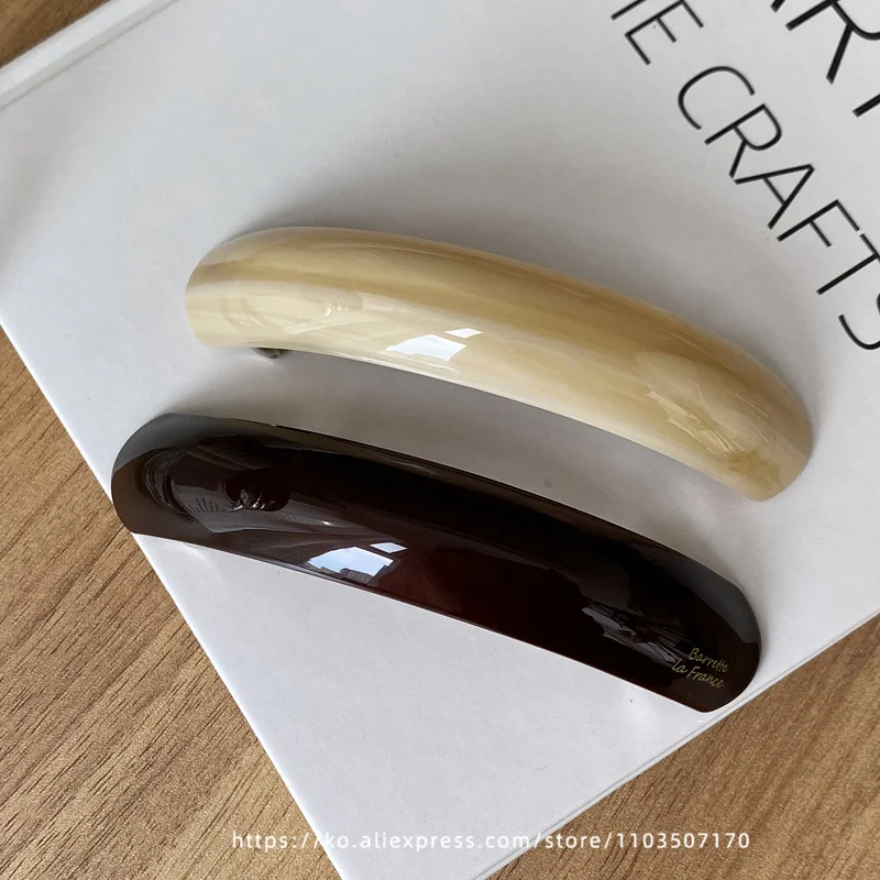 French Classic Chocolate Plate Hair Clip~Korean FRANCE High Quality Curved Spring Clip Style Horsetail Clip