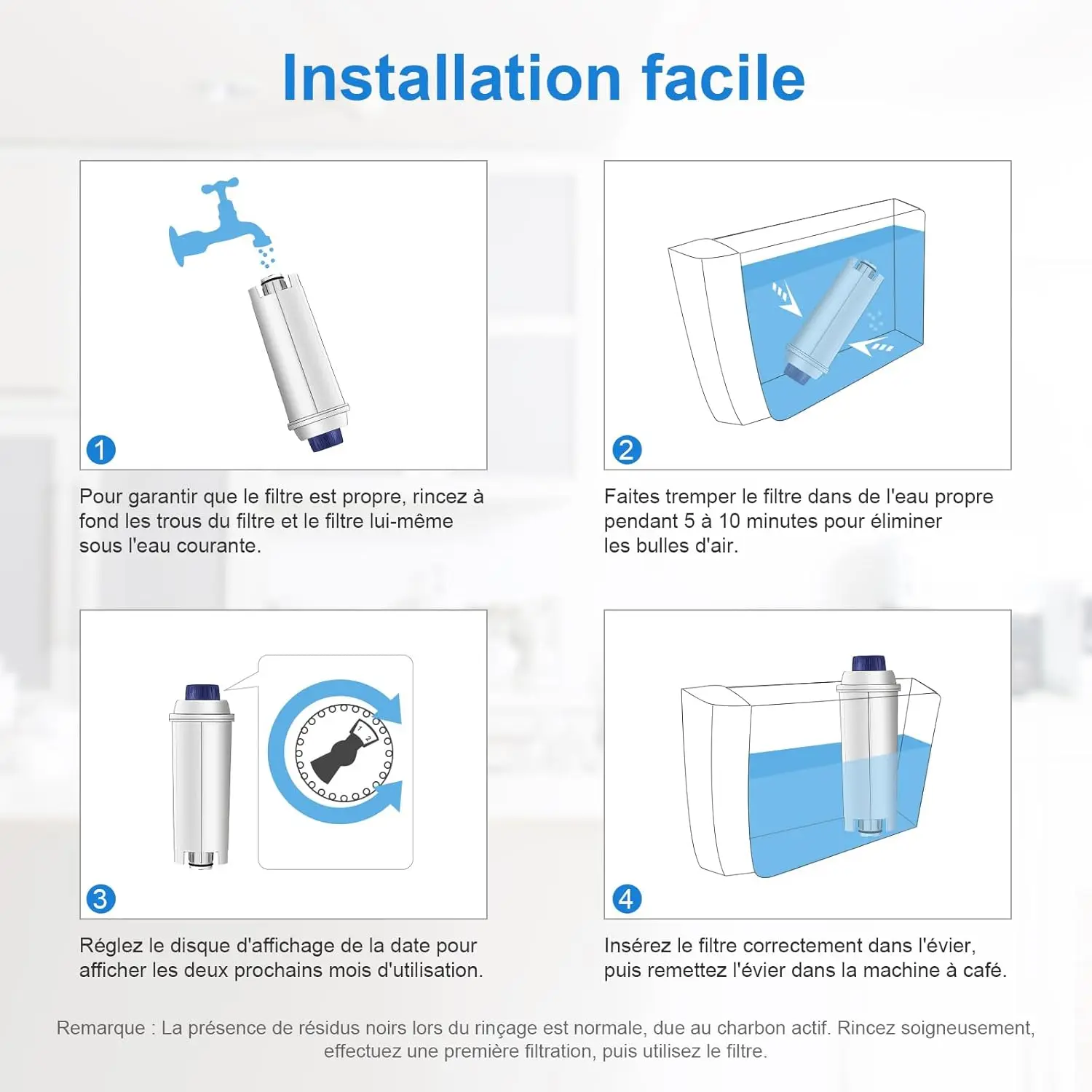 فلتر DLSC002 لـ Delonghi، مرشحات لـ Delonghi Magnifica s، Dinamica، ECAM، ESAM، EPAM، ETAM، Primadonna، BCO، ماكينة القهوة EC680