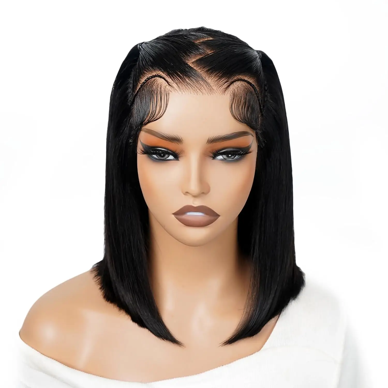 

Ready To Go Pre Braided Bob Wig Straight 13x4 Lace Front Wigs Stylist Wig for Ready To Go Use Straight Short Lace Front Bob Wig