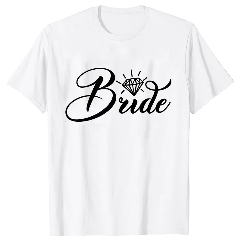 Team Bride Groom Family Matching Tees Wedding Party T-shirts Bridesmaid Clothes Bridal Shower Engagement Party Tops Evjf Shirt