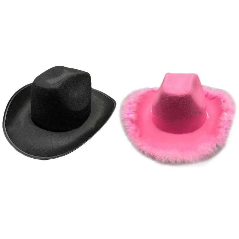 Breathable Plush Cowboy Hats for Woman Male Sunproof Windproof Cowboy Hats Drop Shipping