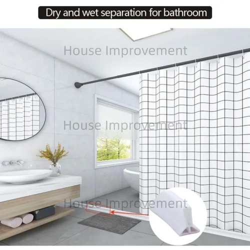 Imagen 2 del producto Barrera de agua para ducha, tira de silicona autoadhesiva plegable, protector contra salpicaduras, umbral de ducha flexible, barrera de agua