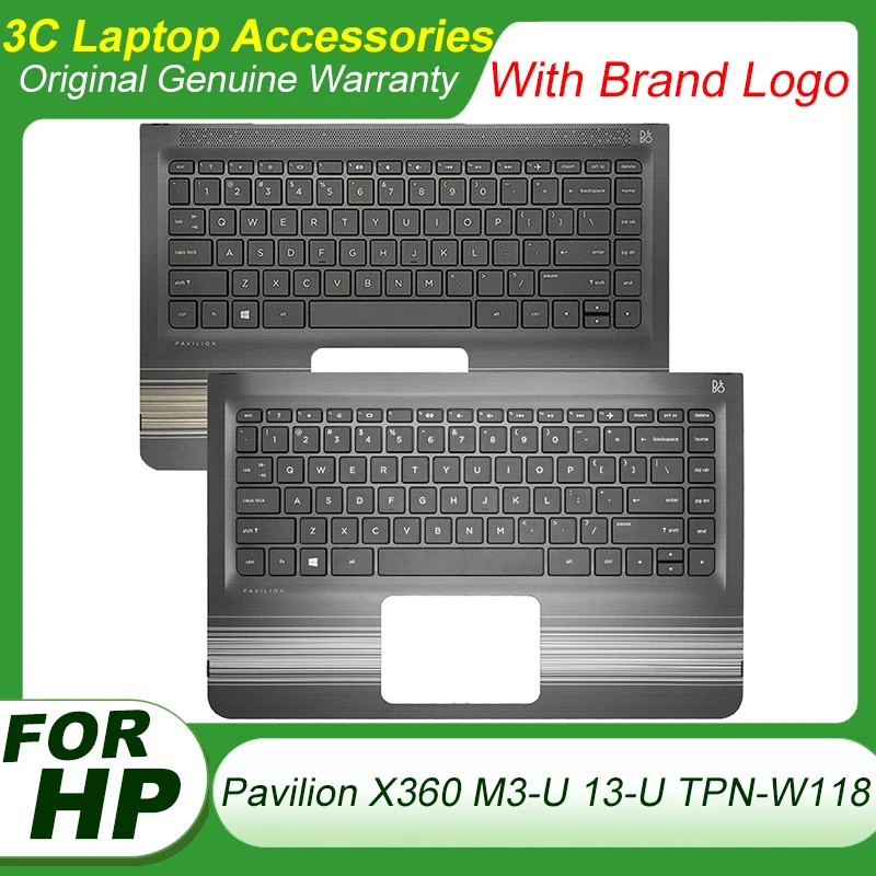 

Original New Keyboard for HP Pavilion X360 M3-U 13-U TPN-W118 Laptop Palmrest Upper Cover Top Case Replacement Shell 856037-001