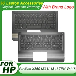 HP Pavilion X360 M3-U 13-U için orijinal yeni klavye TPN-W118 Laptop Palmrest üst kapak en vaka yedek kabuk 856037-001