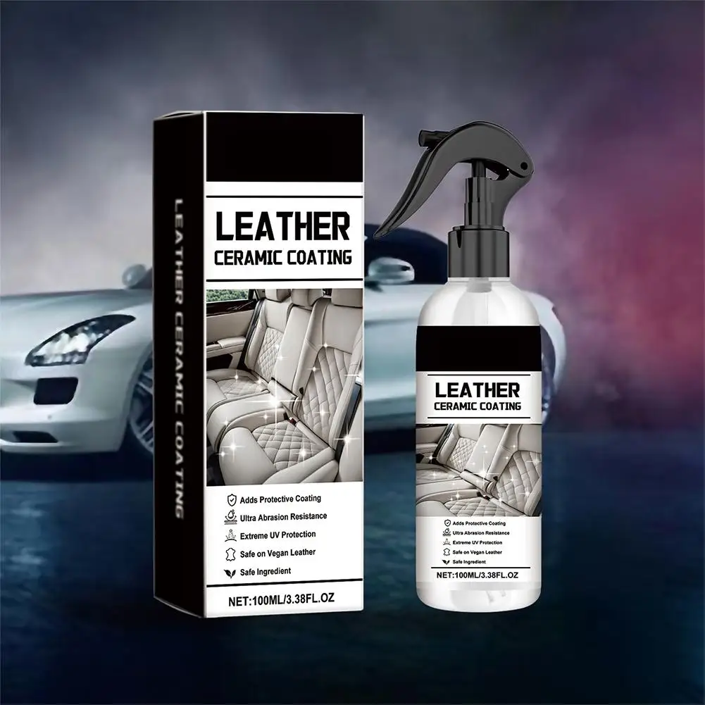 Spray per rivestimento ceramico in pelle per automobili, ristrutturazione della pelle, decontaminazione, schiarente, manutenzione, pulizia, lucidatura