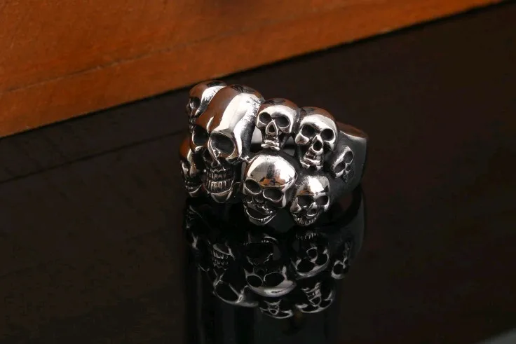 New European and American Skull Dominant Men's Ghost Head Ring