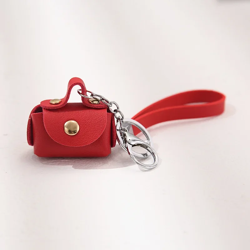 Korean style creative personalized storage bag Pu Hand Rope Coin Purse Mini Trumpet Storage Small Bag Personality Key Bag