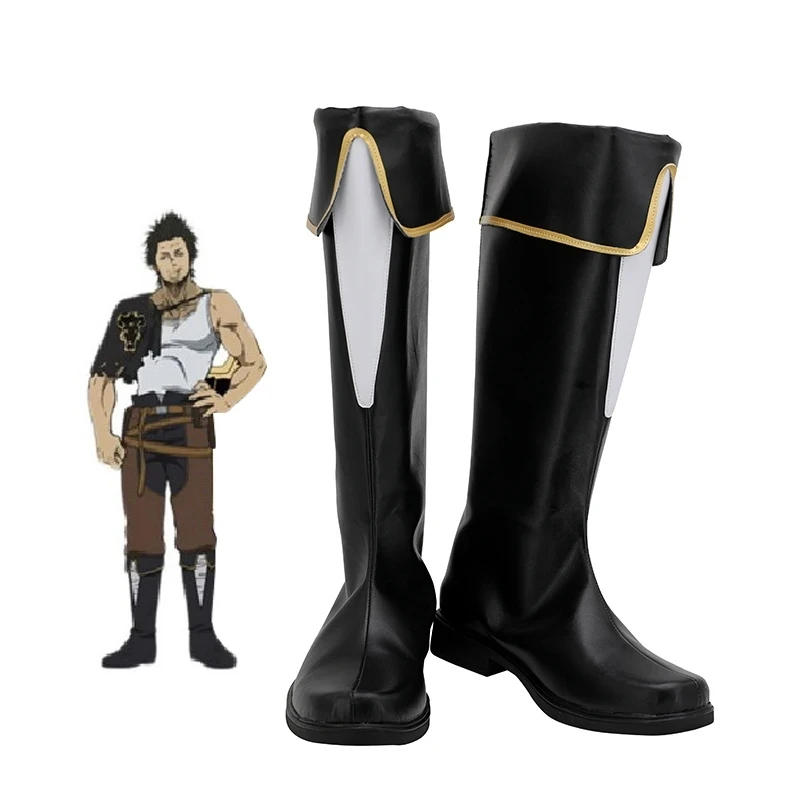 Anime Black Clover Yami Sukehiro, zapatos negros para Cosplay, botas largas Yami Sukehiro, zapatos de cuero para Halloween y Navidad, juego de rol