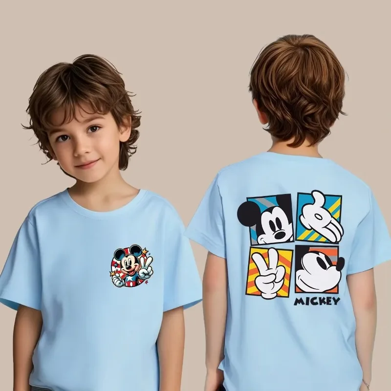 

Mickey Double-sided Printed Children's T-shirt 2026 Summer New Pure Cotton Parent-child Casual Top Preferred for Wearing