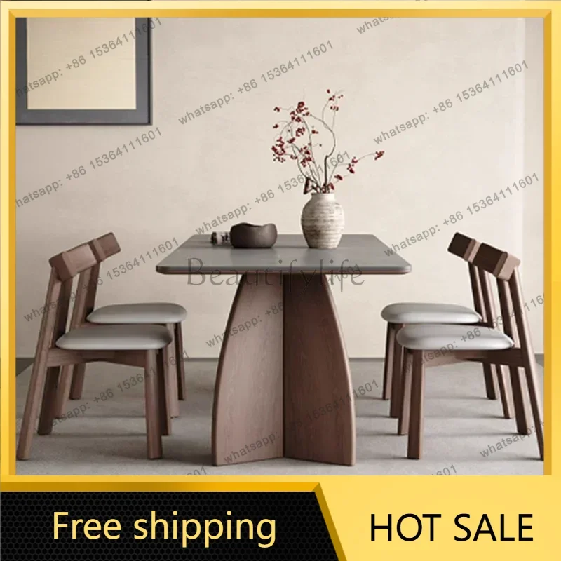 LJY Kitchen Nordic Dining Table Wood Desk Conference Chairs Dining Table Modern Designer Writing Mesas De Jantar Office Furnitur
