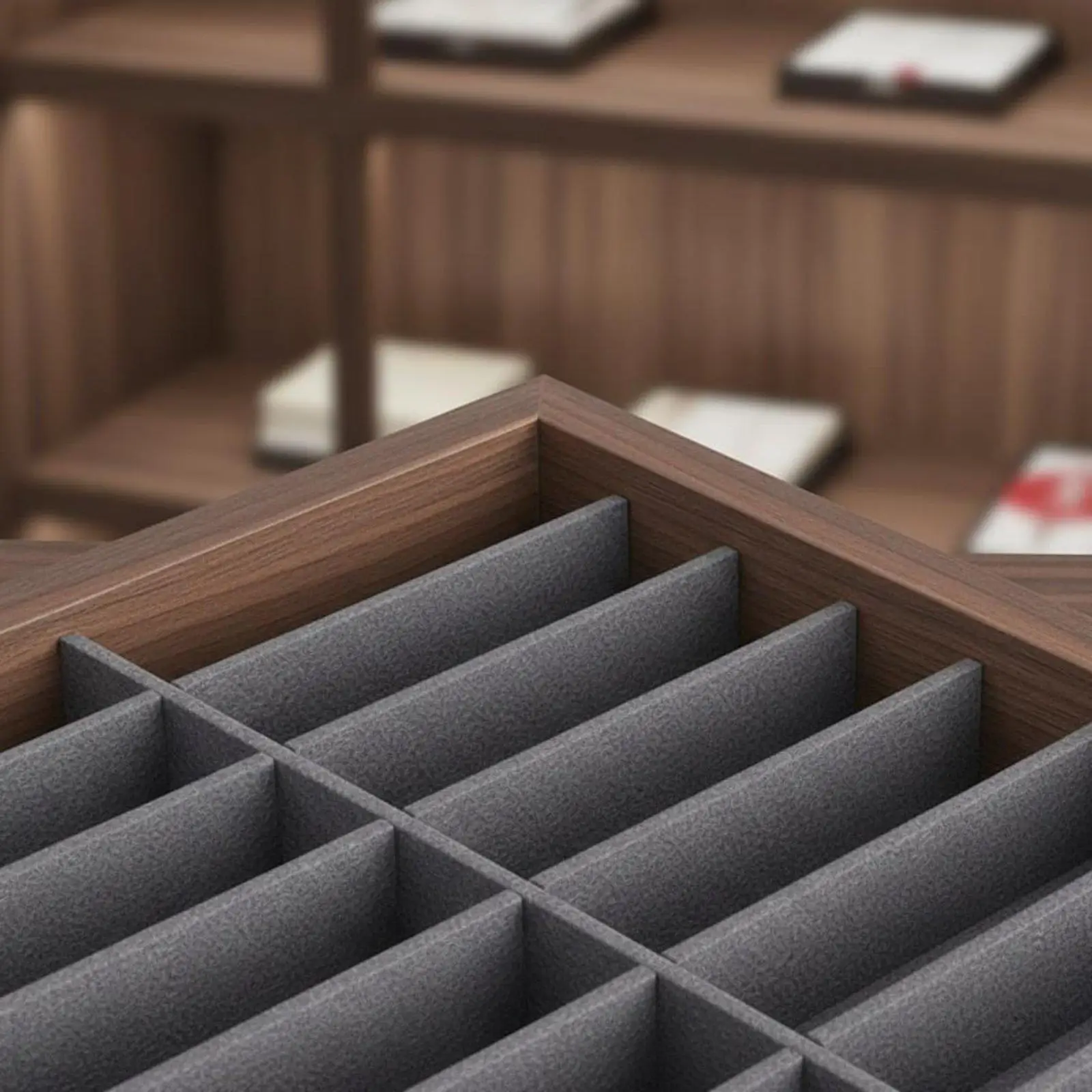 Bandeja Organizadora para Exhibición de Joyas y Pulseras, Caja con Aspecto de Madera, 40 Compartimentos, Empaque de Joyería para Hogar o Negocio
