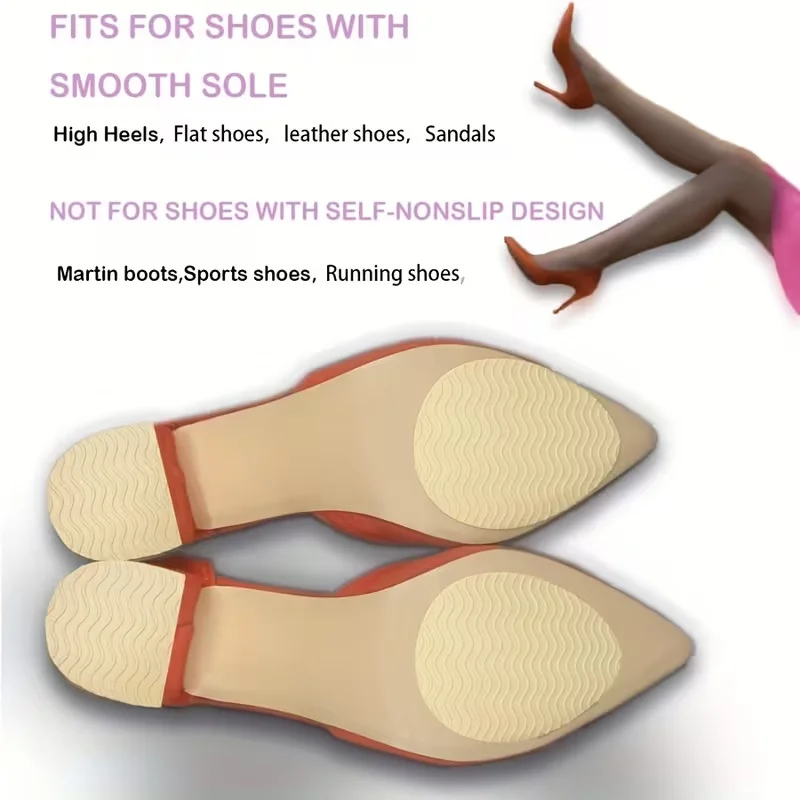 Non-Slip Rubber Shoe Sole Pads - High-Traction Adhesive Repair Inserts, Noise Reduction Protective Shoes Boots