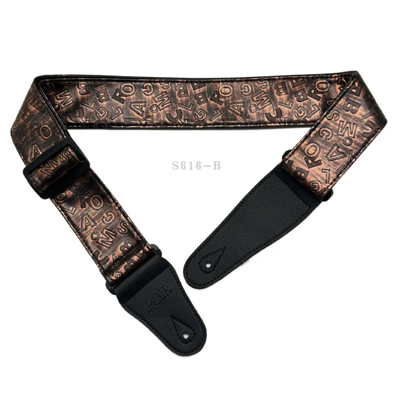 PU Metal Personalized Instrument Strap, Suitable for Electric Guitar, Steel-string, Acoustic, Bass, New