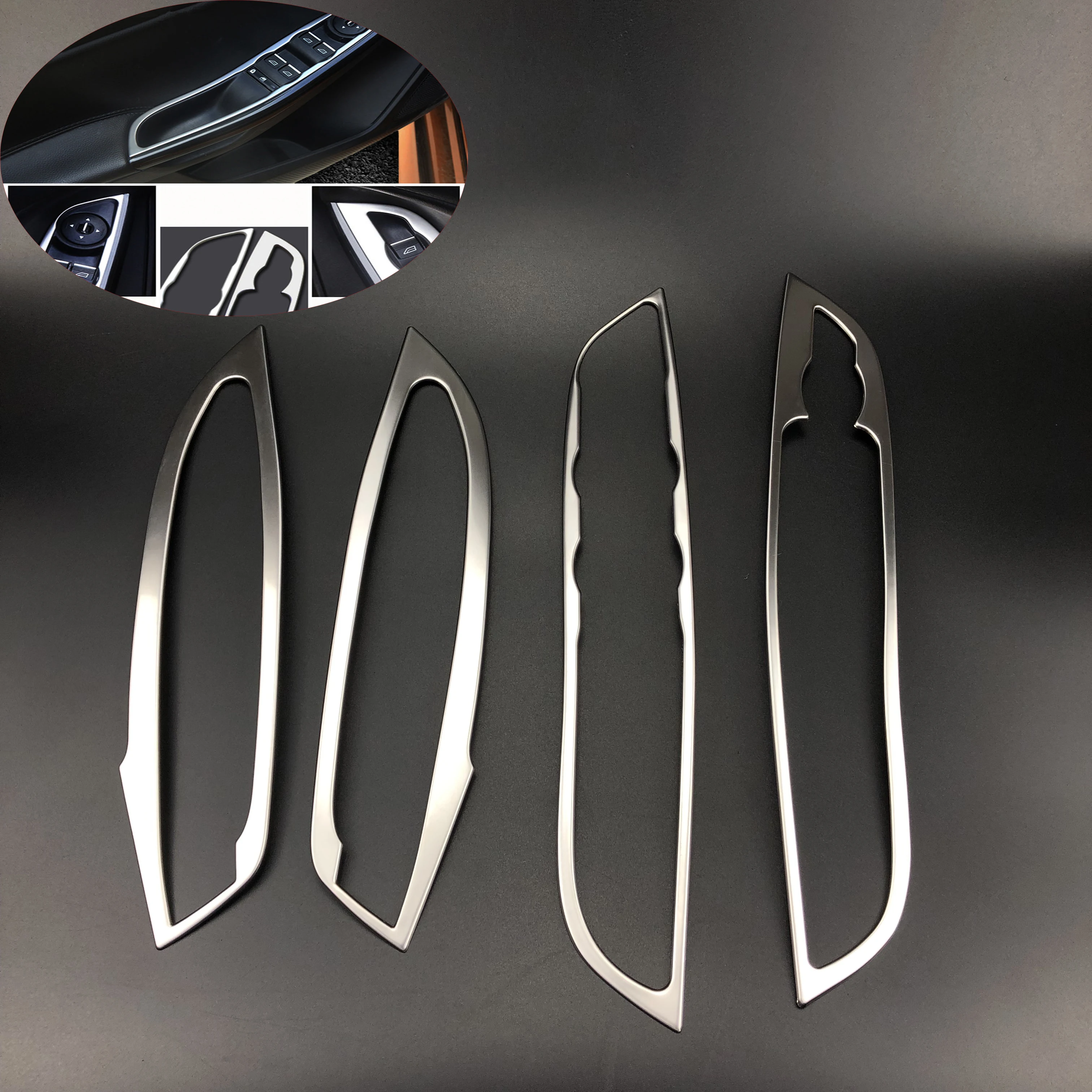 4pcs/set Car Interior Door Armrest Handle the window lift control panel Decoration for Ford Focus 3 2012-2018 Car Accessories