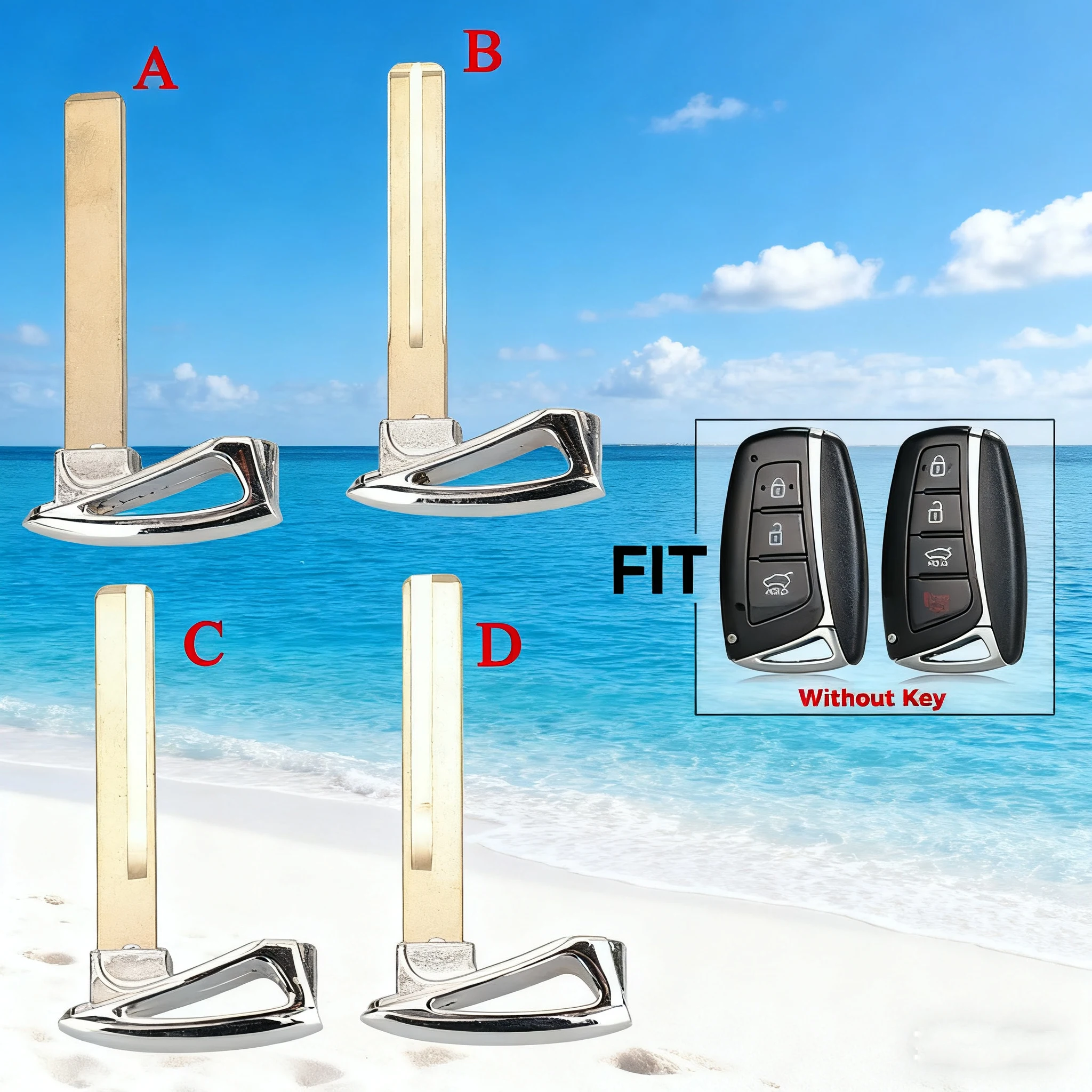 

jingyuqin 10pcs For Hyundai Genesis 2013-2015 Santa Fe Equus Azera IX45 Remote Car Blank TOY48 Replacement Uncut Key Blade