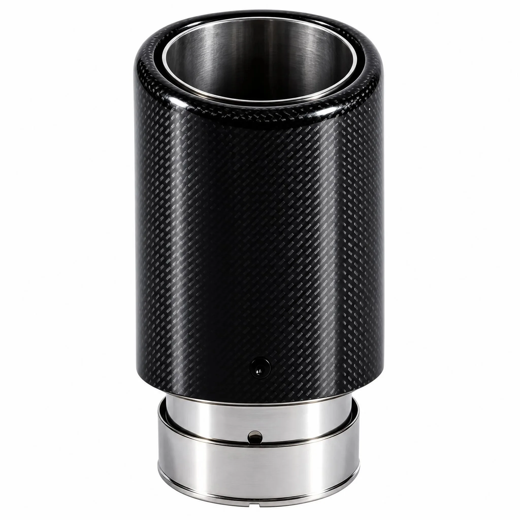 GTEFO 1 Piece  Roll Edge Matte Carbon Fiber Stainless Steel Car Performance Parts Exhaust Tips Muffler Modify