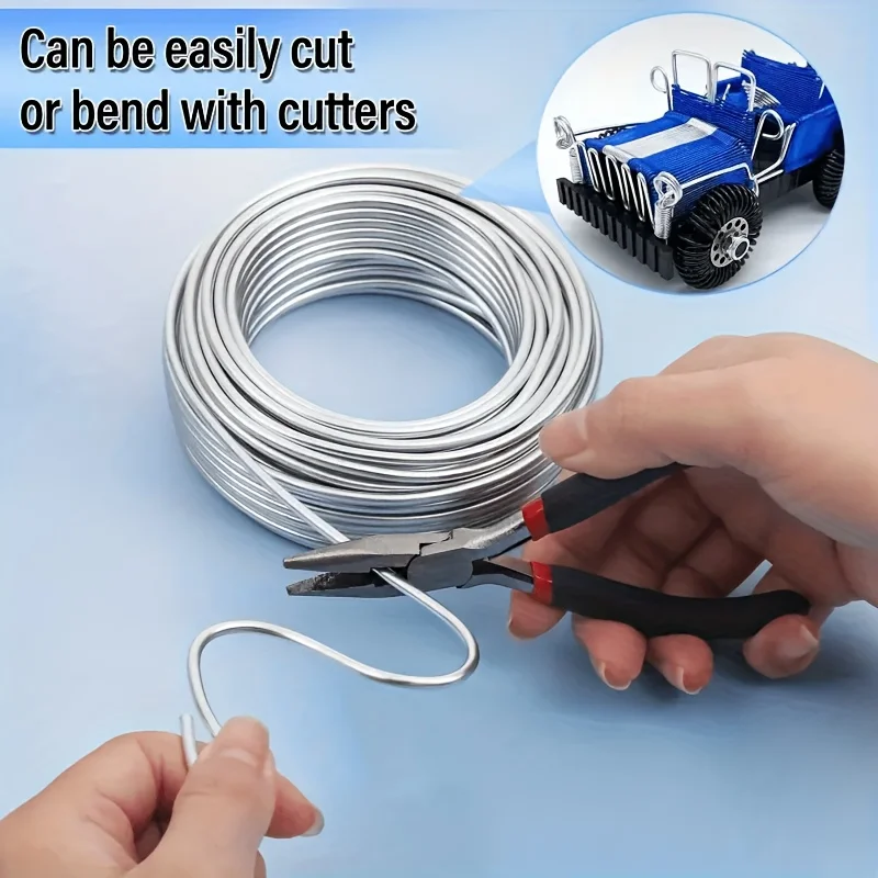 1 Roll Diameter 0.8mm Flexible Anodized Aluminum Craft Wire Heavy Duty Bendable DIY Wire for Dolls Models Bonsai Trees Crafts image 4