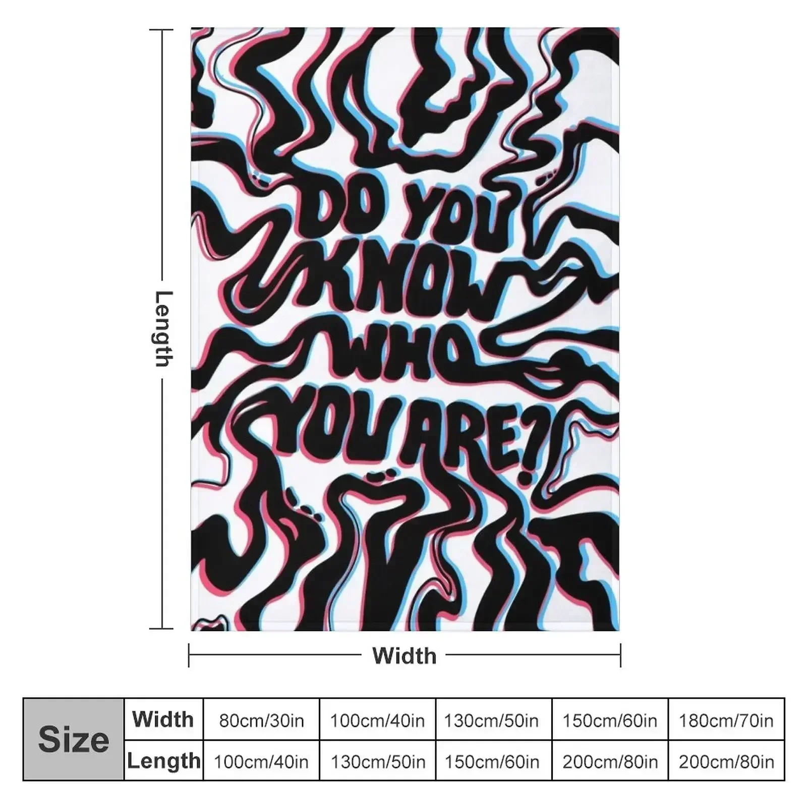 Do You Know Who You Are - Black & White 3D Throw Blanket Flannel Bed linens Blankets