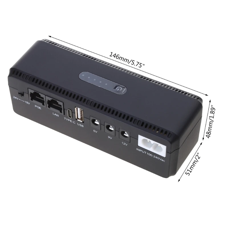 Uninterruptible Power Supply for DC5V, 9V, 12V Mini UPS Battery Backup 10400/8800mAh Capacity for Router Camera