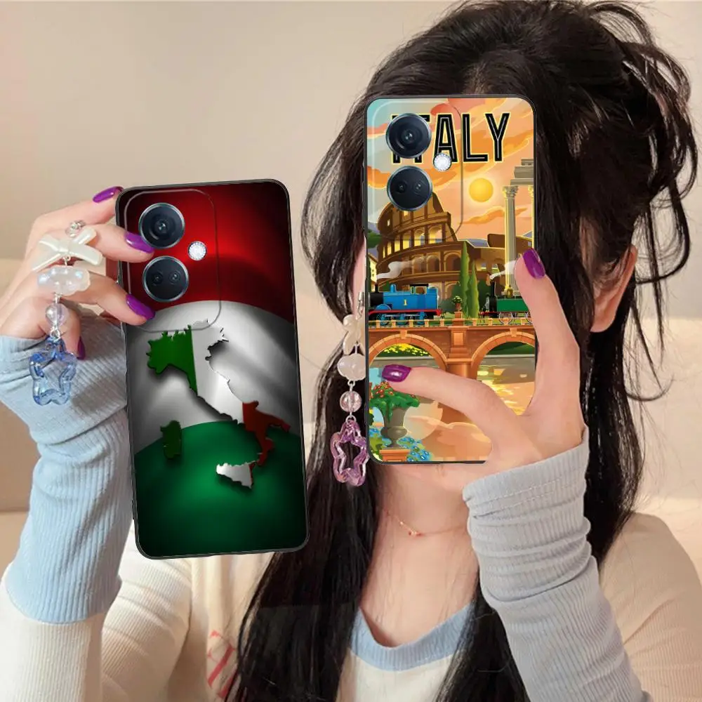 إيطاليا العلم المحمول قضية الهاتف الخليوي ل ممن لهم رينو 14 13 12 11 10 9 8 7 6 5 F T Pro 5G الملونة غطاء الطباعة غطاء فاخر جميل #6