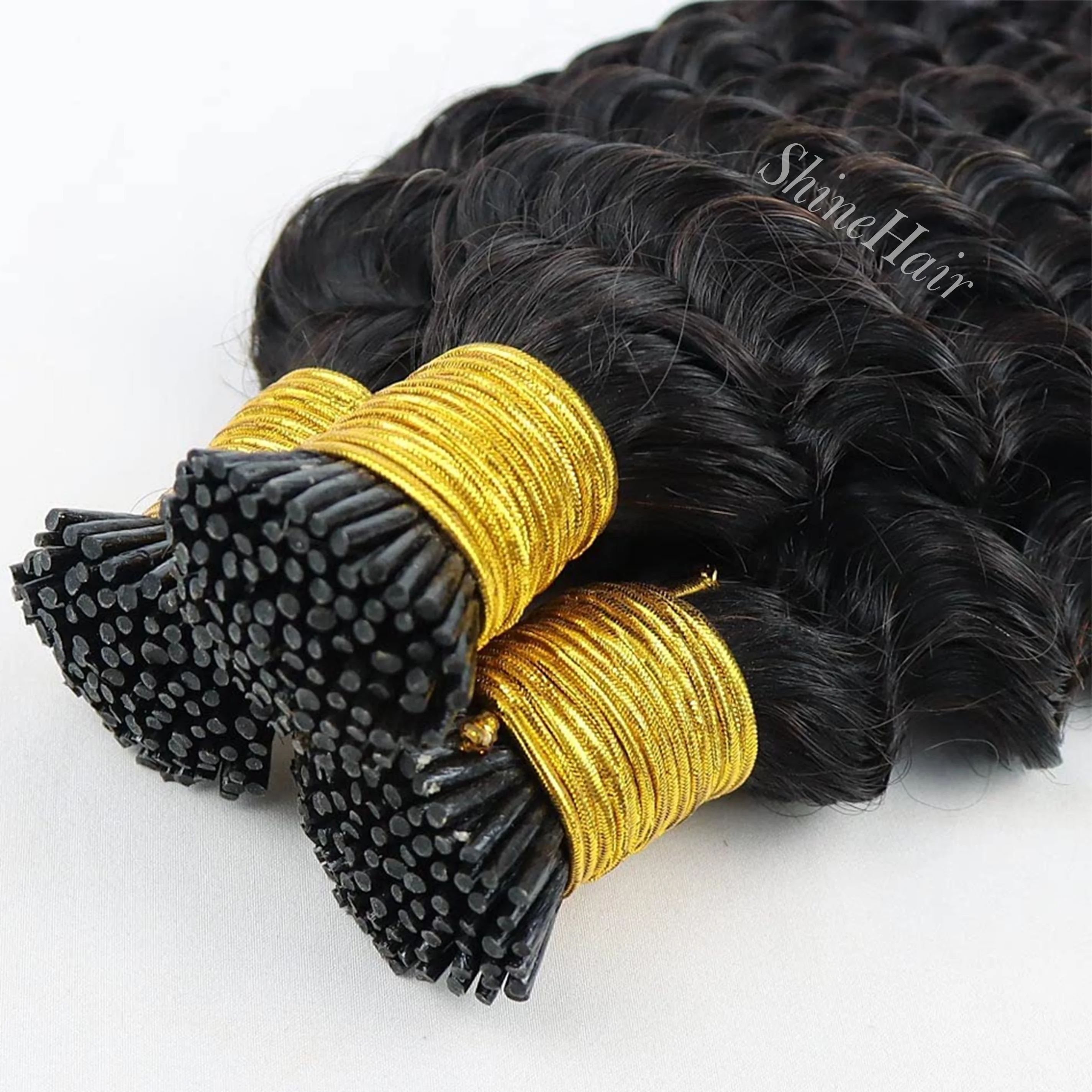 Deep wave I Tip Hair Extensions Human Hair 50pcs/ Set Natural Hair Extensions Real Remy Human Hair #1B Natural Black 18-30 Inch