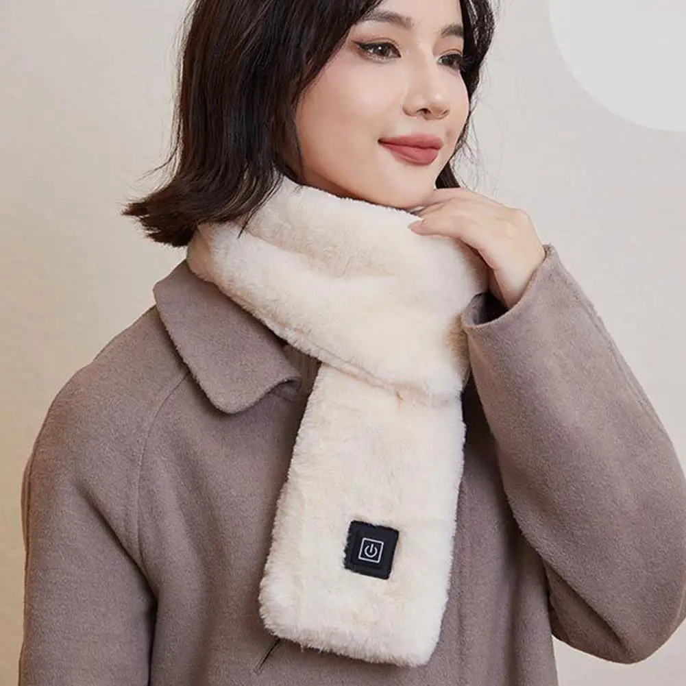 Cute Korean Scarf Smart Heating Technology Plush Cross Scarf Winter Warm Thicken Soft Autumn Winter Cold Neck Collar Scarf