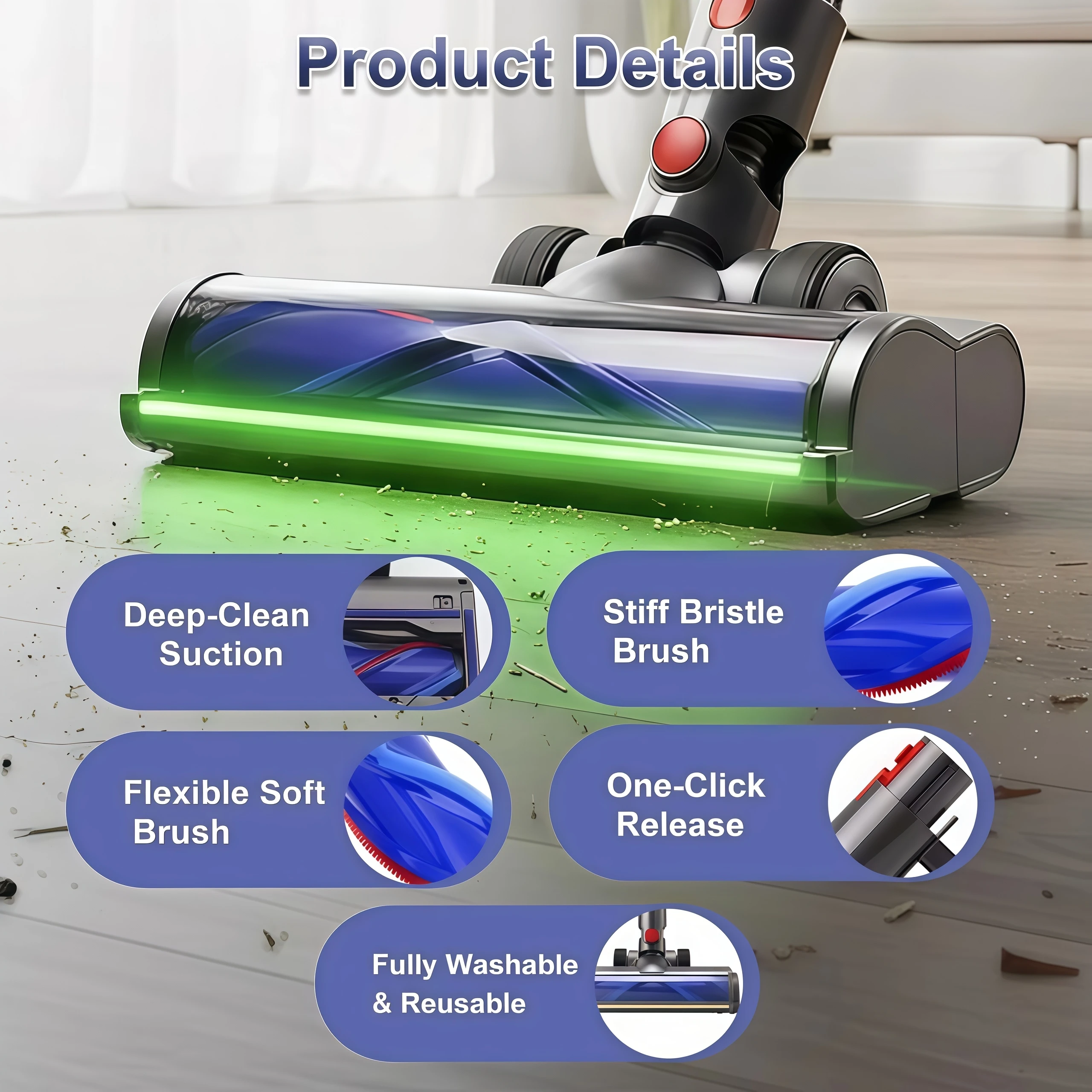 For Dyson V11 V15 SV14 SV17 SV15 SV22 SV28 Cordless Vacuum Attachment Brush Head Dust Mite Removal Brush HEPA Filter Dust Bin - view 2