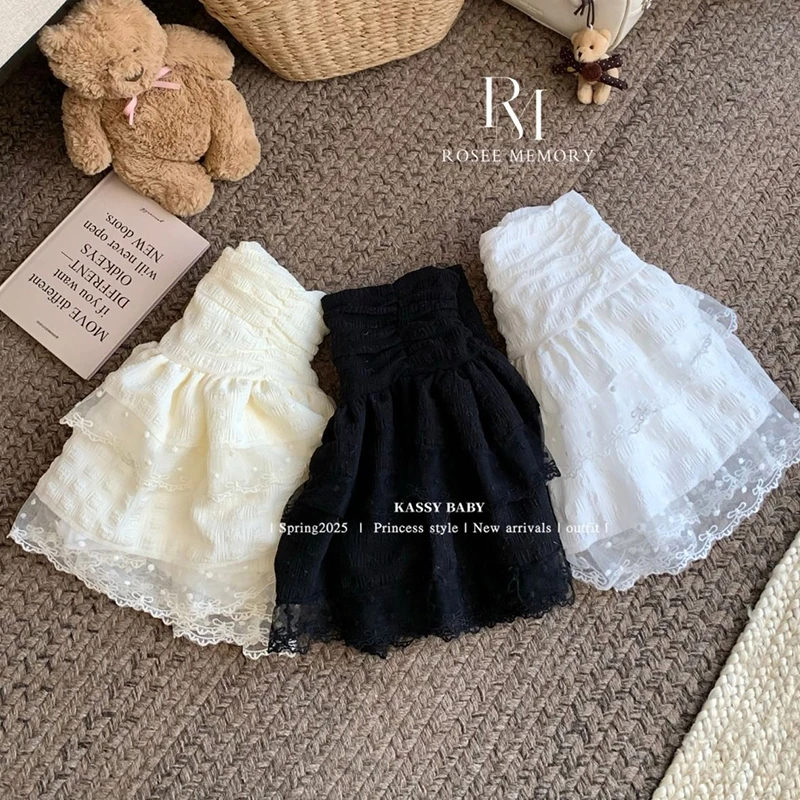 

High Waist Lace A Line Mini Skirt Woman Summer Ballet Style Princess Y2K Skirt Lolita Korean Fashion Sweet Skirt Design Chic