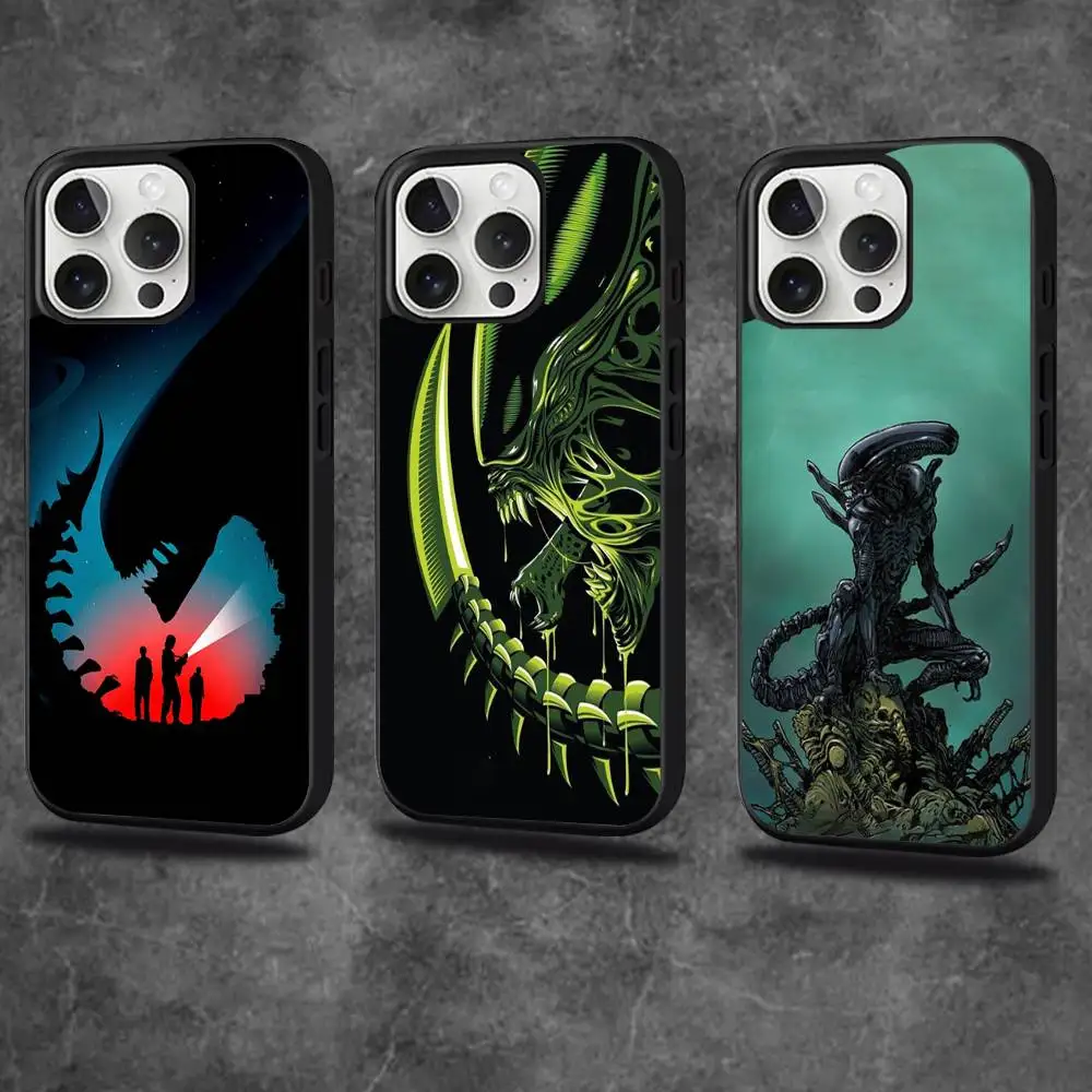 

Movie Alien Xenomorph Phone Case For iPhone 16,15,14,13,12,11,Pro,Max,Plus,Mini,SE4,E Magnetic Magsafe Wireless Charging