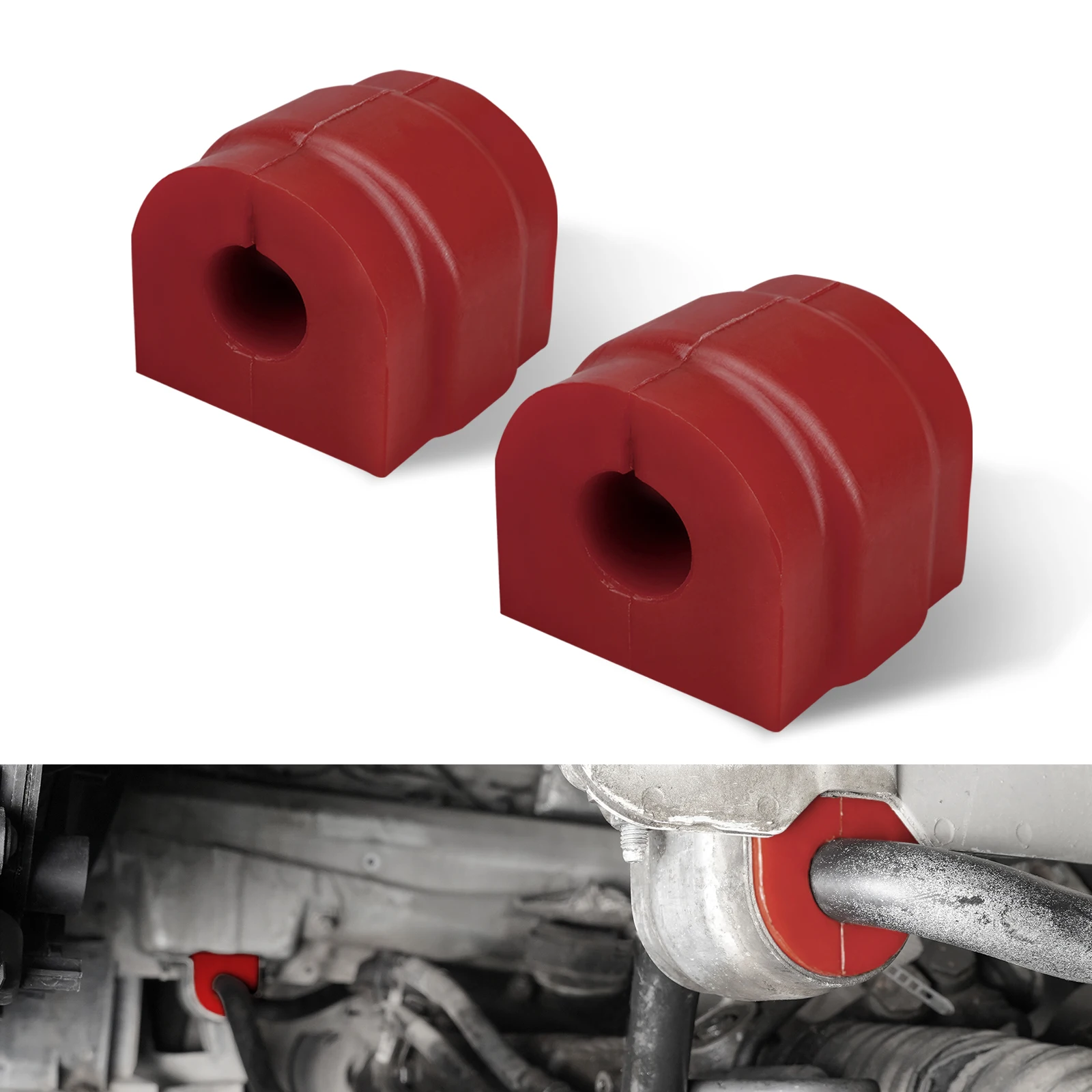 BEVINSEE Front Anti Roll Sway Bar Polyurethane Bushings 80A, fit for BMW E46 325i 330i 325Ci 330Ci, Replace for 31351097179