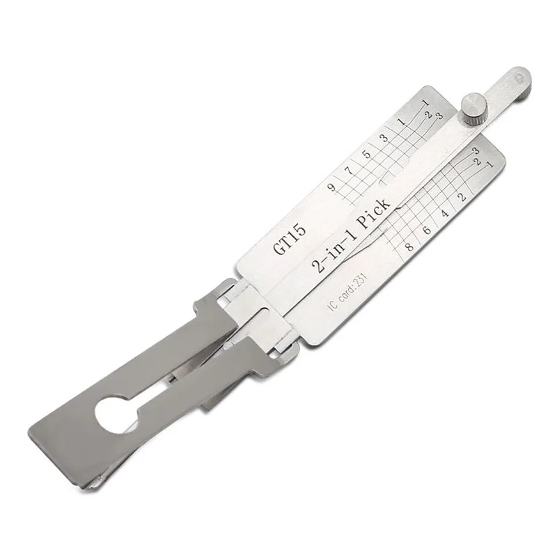 Lishi GT15 2 in 1 Lock Pick Decoder Ignition Car Door Opener for Fiat Models Flat Milling