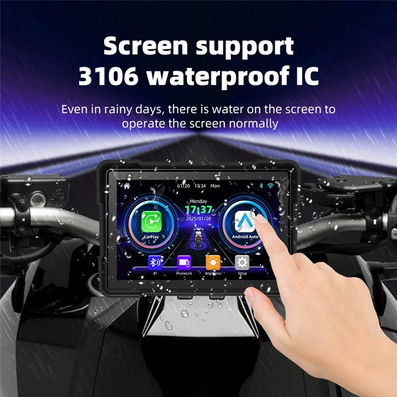 

Эффективный беспроводной Carplay Moto Мотоцикл Приборная панель Экран навигационного дисплея 5-дюймовый портативный цифровой автоматический монитор