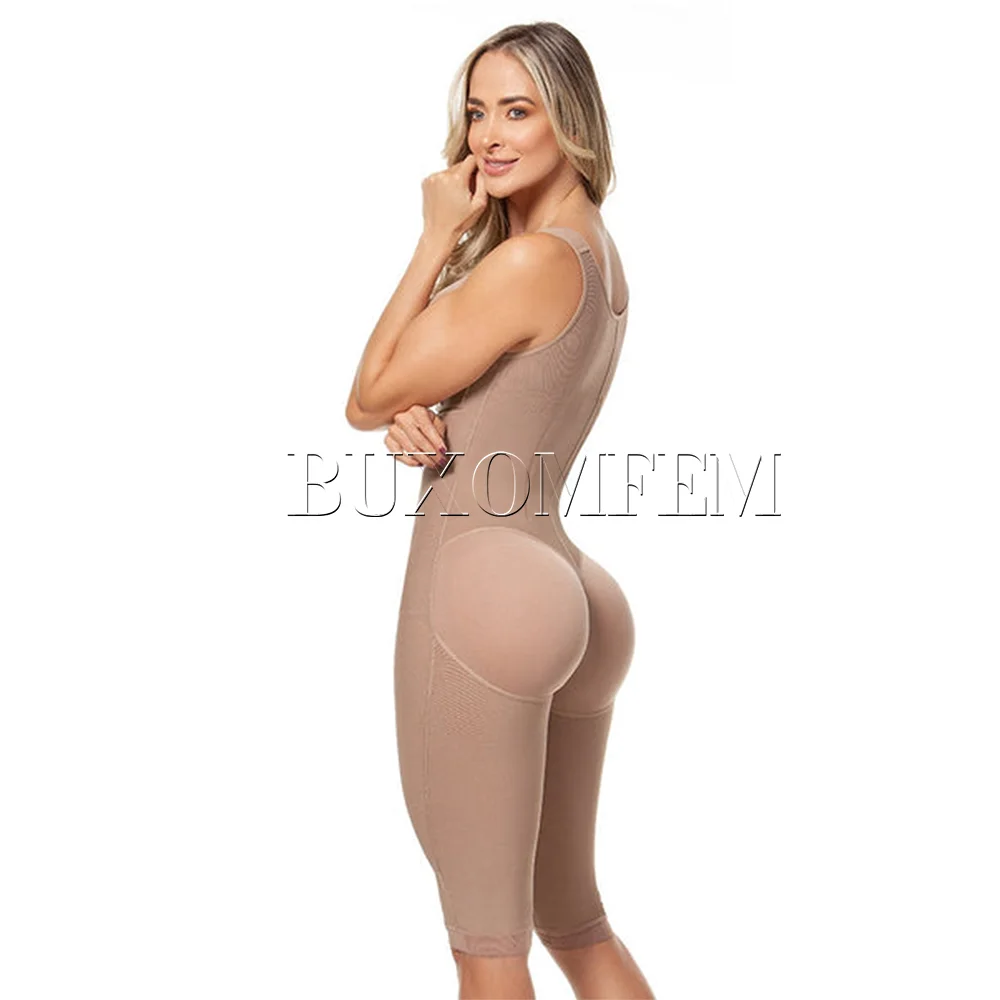 shaped up seamless Breasted Sleeveless Bodysuit Button Up Shapewear Modeling Adjustable Body Shaper Butt Lifter with Hook Eyes