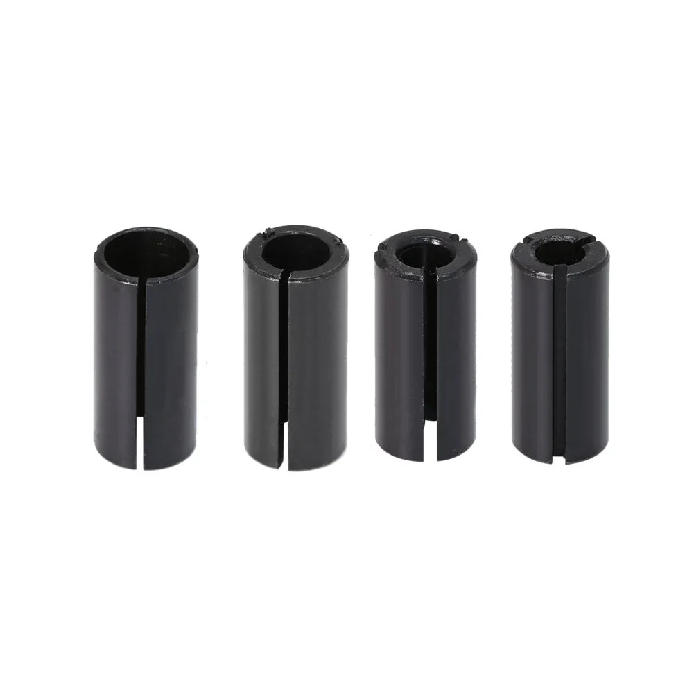 4pcs Router Bit Adapter Collet Milling Cutter Conversion Chuck Reducing Sleeve Carbon Steel Adapter 12.7mm To 6/6.35/8/10