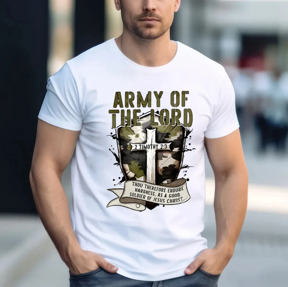 

Футболка Army of The Lord, мужские и женские хлопковые футболки с короткими рукавами, топы в стиле ретро в стиле хип-хоп, летняя блузка, мужская одежда, уличная одежда