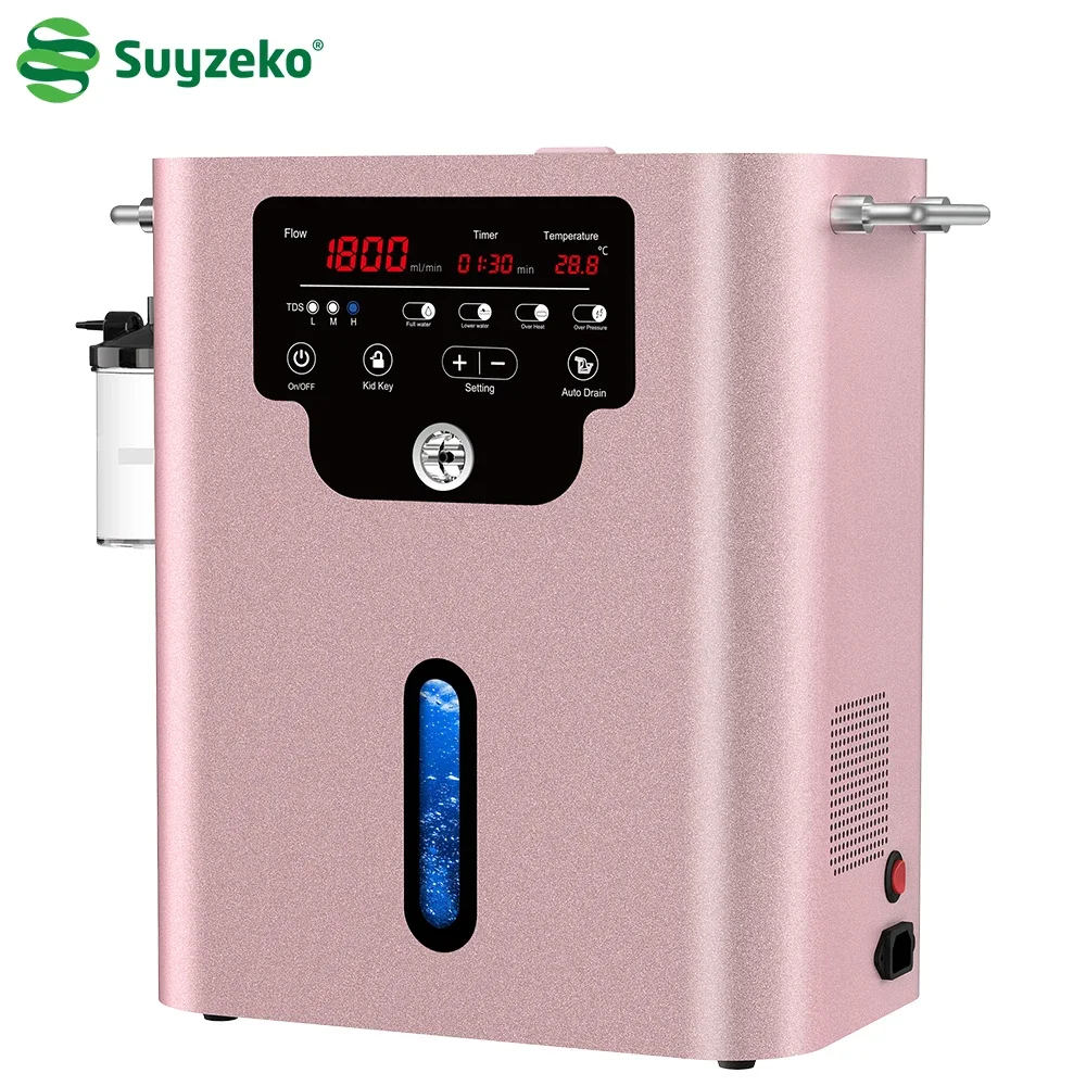 Suyzeko 99.99% PSE CE FCC 1800ml 1200ml 600ml H2 O2 pem electrolyzer Hydrogen generator h2 inhalation machine 1800ml