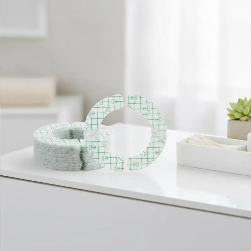 10Pcs Hydrocolloid Adhesive Seal Extender Strip Ostomy Barrier Strip Colostomy Bags Curved Ileostomy Tape For Stoma Urostomy Bag