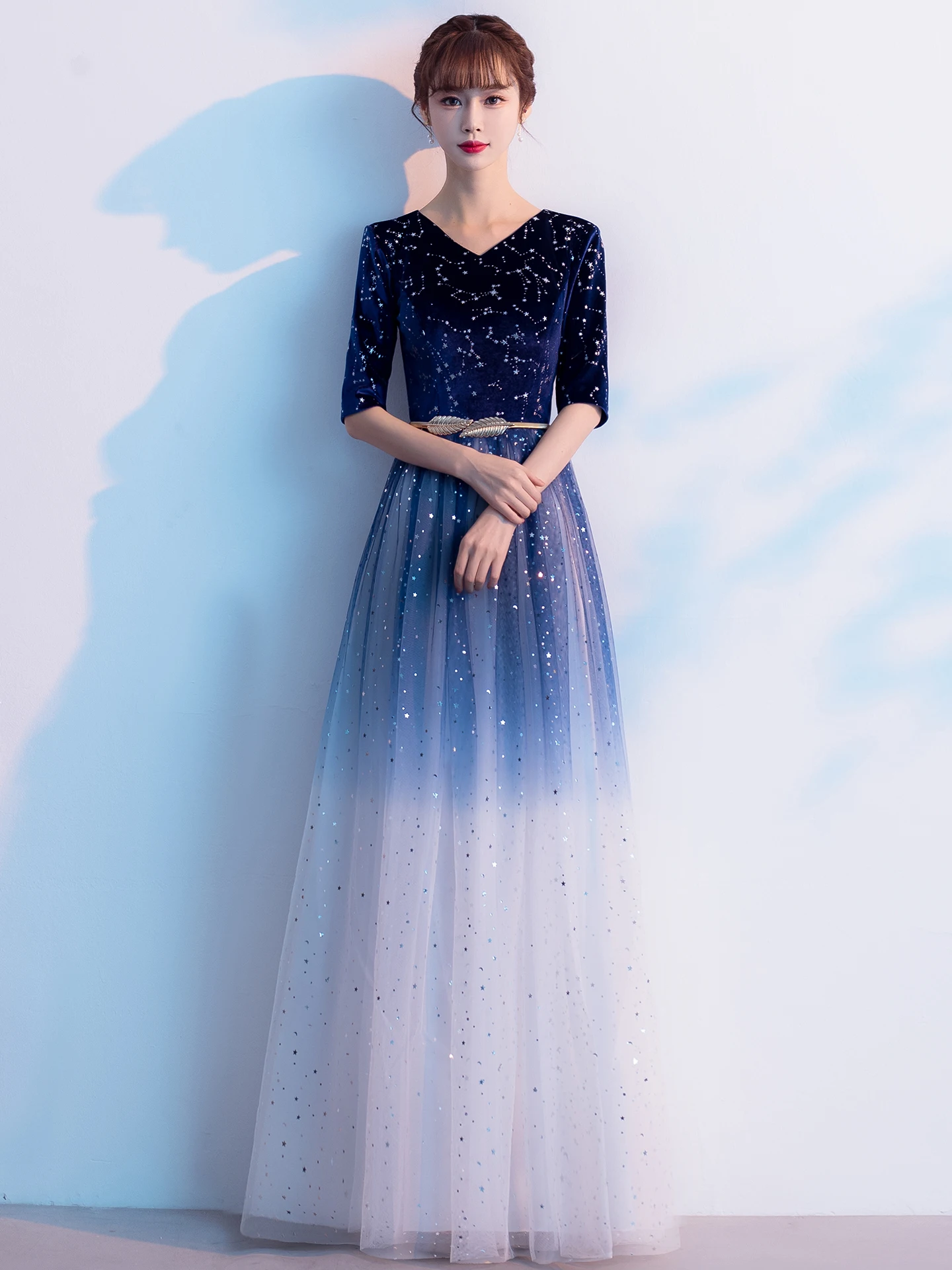 

Вечернее платье для взрослых, женское, длинное, для выступлений хора, сценическое, для ведущих, студенток, для декламации, костюм для выступлений