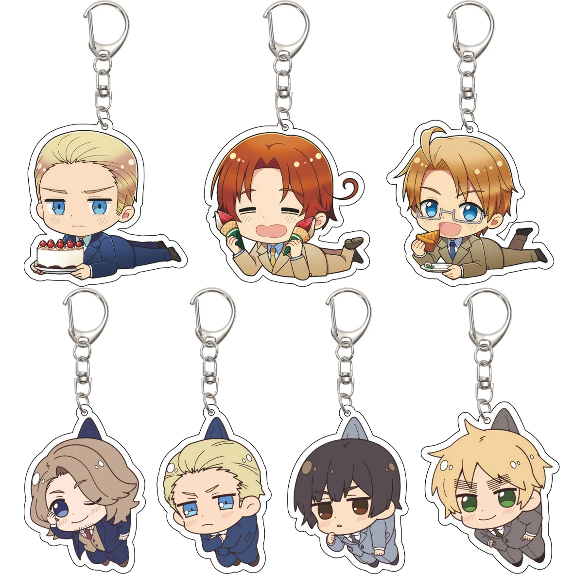 Llavero de acrílico de 55 mm de Anime Axis Powers Hetalia con Feliciano Vargas, Ludwig, Arthur Kirkland y Kiku Honda, bonitos regalos de Navidad