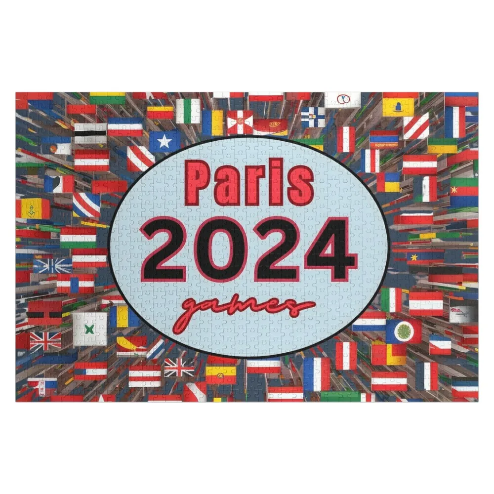 

Collage of the 206 countries participating for 2024 Paris Games Jigsaw Puzzle Toddler Toys Photo Custom Child Puzzle
