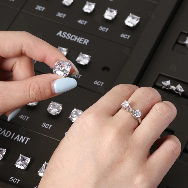HMJ Jewelry Tools Caliper Diamond Carat Size Shape Customize Comparison Magnetic Ring Gem Base 10 Cuts 0.5-6CT for Jewelry Store
