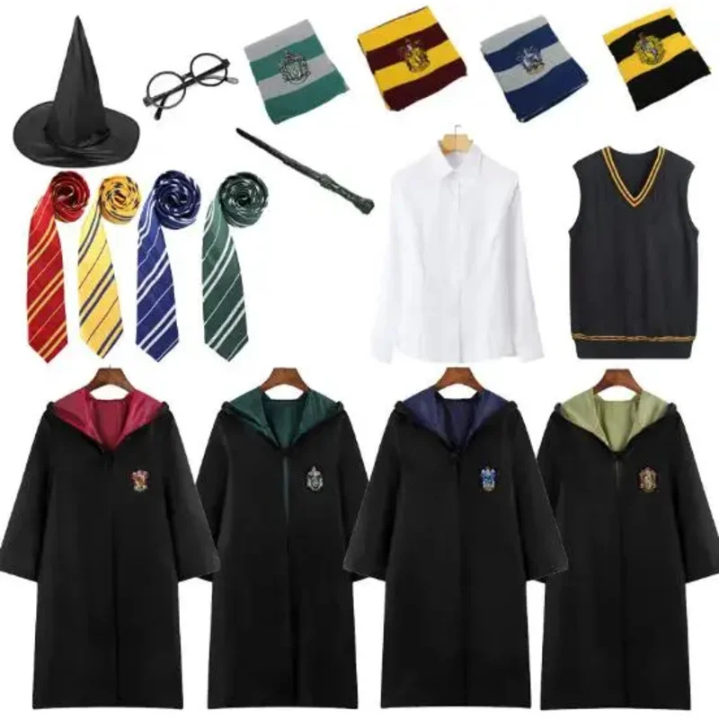 2024 Halloween costume Potter Children Girls Women Halloween Costume Magic School Robe Cloak Uniform Granger Green Red Blue Cloa