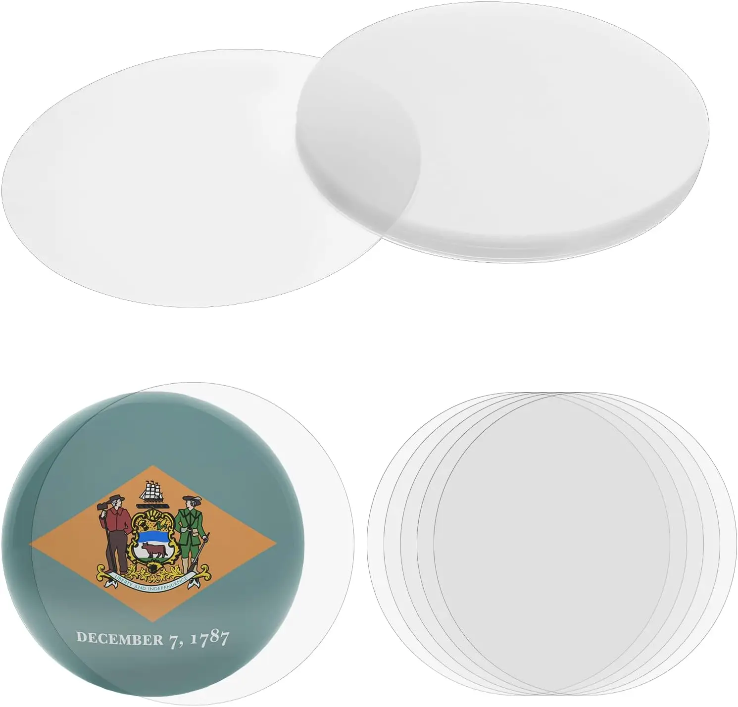 

200 Pcs Clear Badge Film for Button Maker, 70mm (2.76in) PVC Protective Covers for Arts Crafts