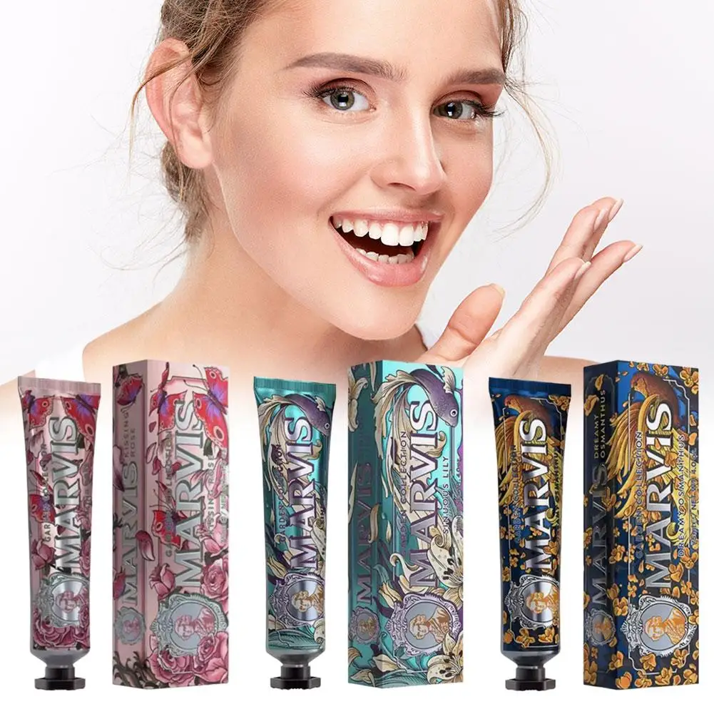 معجون أسنان مارفيس إيطالي الأصلي 75 مل - سلسلة عطور النعناع المبيضة، نفس منعش، إزالة الدخان، يمنع التجاويف، العناية بالفم #4