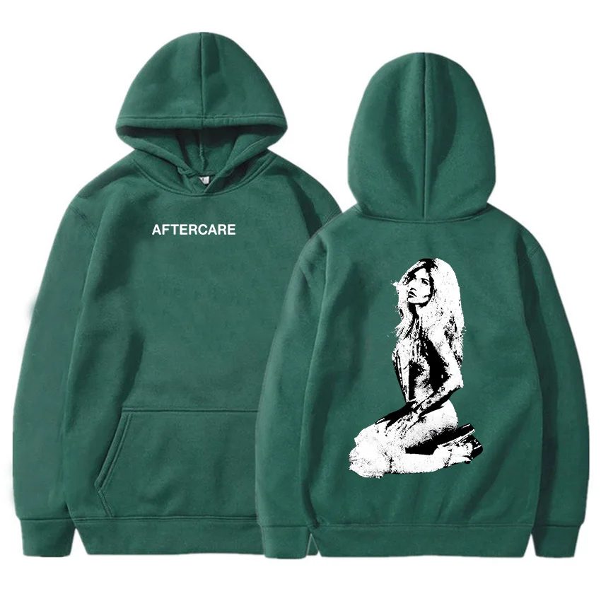 سترة بغطاء للرأس تشبه الماس من AFTERCARE سترة مطبوعة من Nessa Barrett للرجال بأكمام طويلة ملابس الشارع الشهير مع قلنسوة