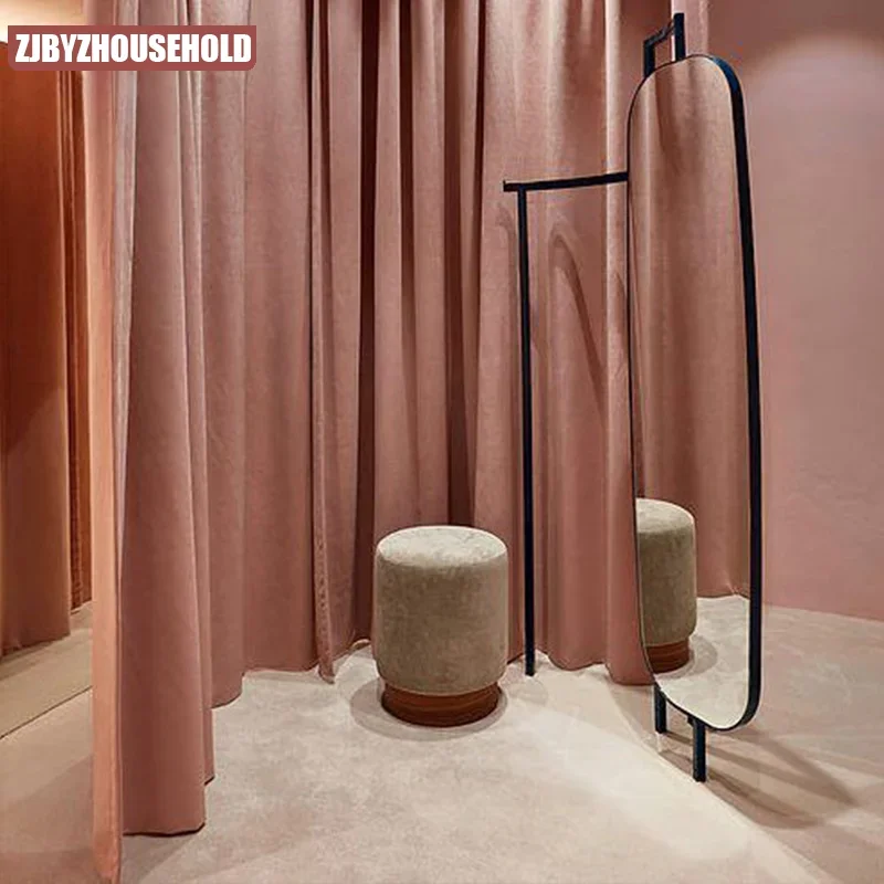 

European Luxury Solid Velvet Curtains for Living Room Bedroom Dining Room Pink Window Shading 80% Solid Color Texture Custom