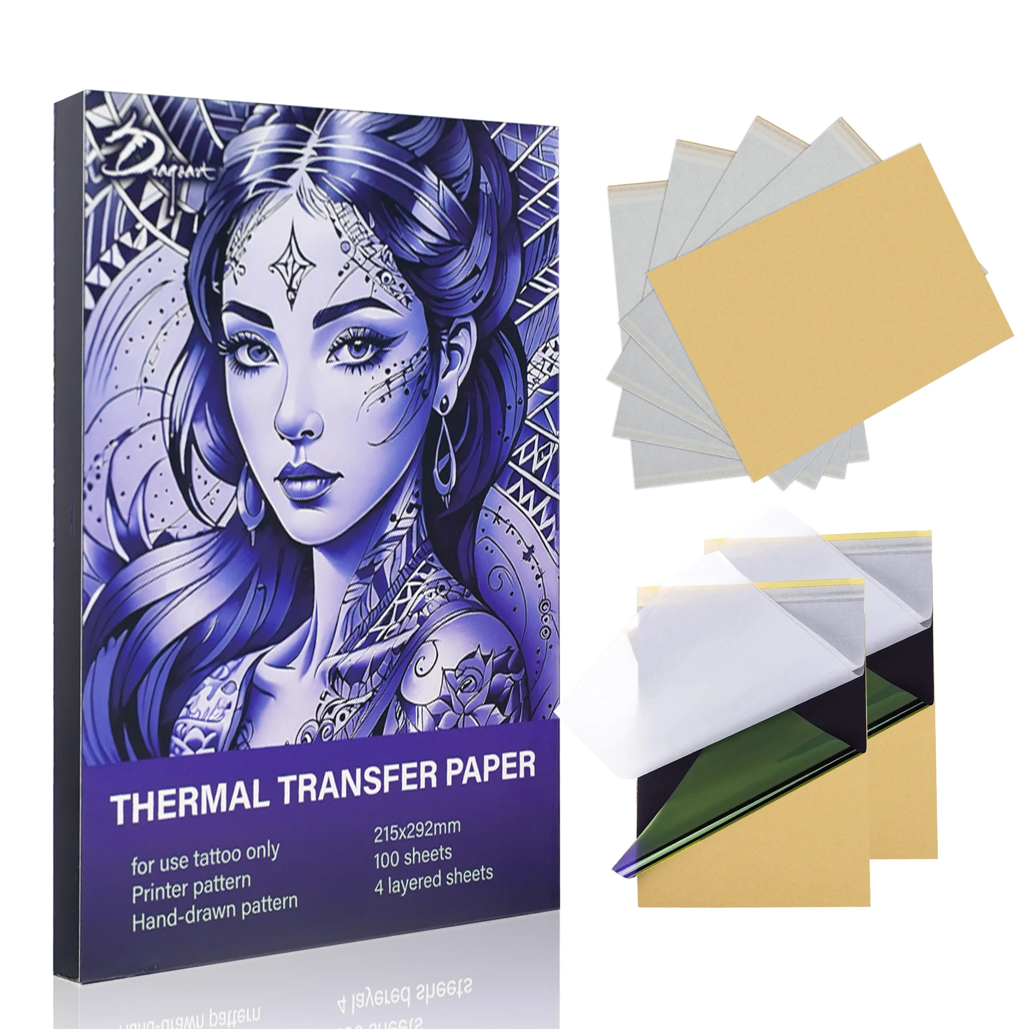 20/100PCS A4 Size Tattoo Transfer Paper Stencil Copy Paper Thermal  for Tattoo Transfer Machine Accessorie Best Used P19 Printer